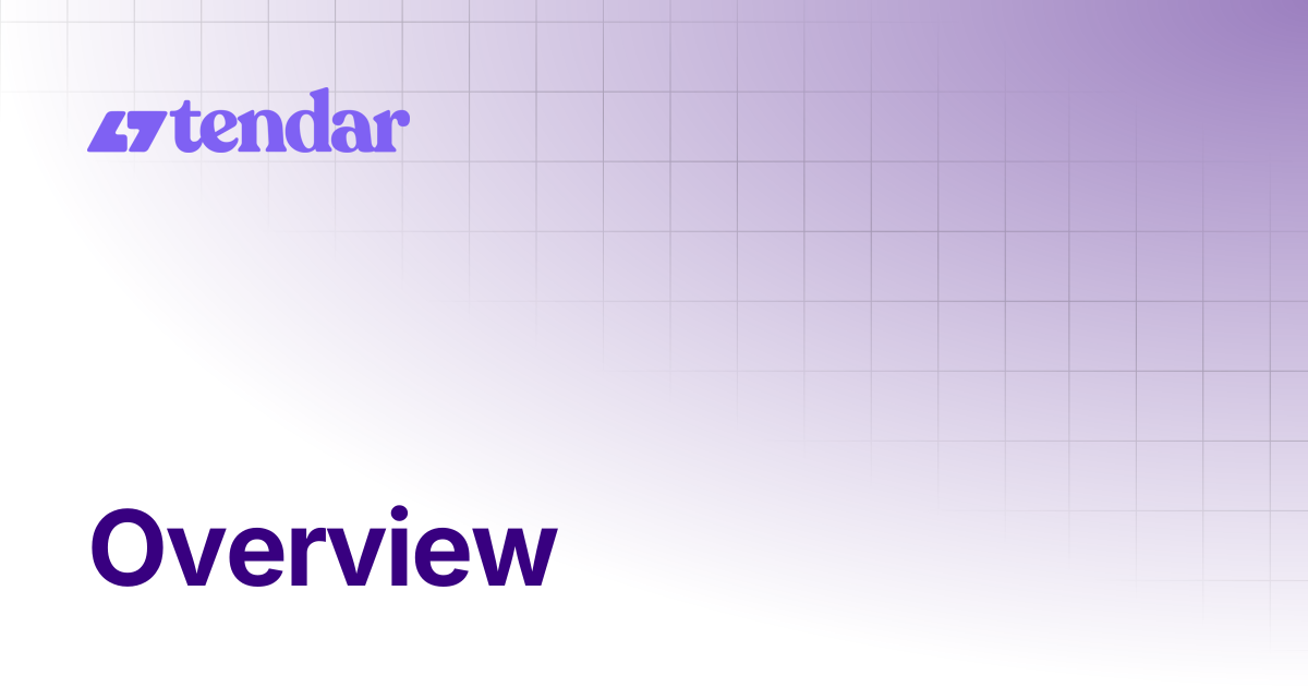 Overview | Documentation | TENDAR DOCS